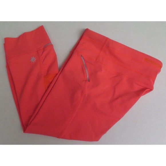 Athleta 862109 11 Women's Sz S Coral Relay Banded Cuff Capris - Picture 8 of 10